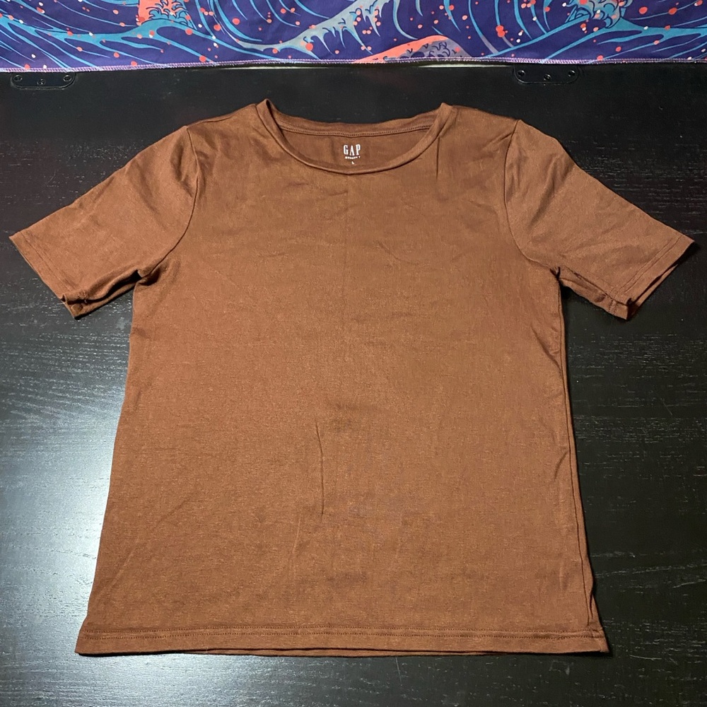 GAP Brown Short Sleeve Crew Neck Tee